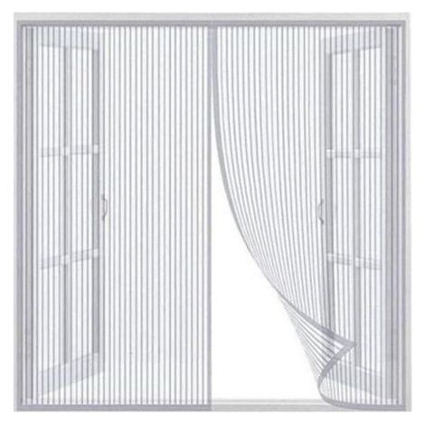 Moustiquaire magnétique à fermeture automatique pour fenêtre, avec aimant, 120 x 130 cm, blanche. Crochets Velcro offerts. (1/5)