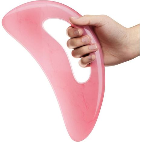 Gua Sha Masseur - Grand Gua Sha - Pour bien, tapis, visage, cou, détend les muscles, soulage la douleur et élimine la fatigue - Rose (1/5)