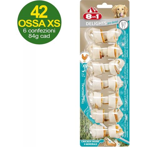 Snack 42 os XS en peau de vache remplis de viande de poulet et de sels minéraux