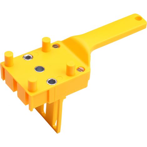 Gabarit cheville ABS jaune – Poinçon trou droit – Mèches 6/8/10 mm – Guide métal – Menuiserie