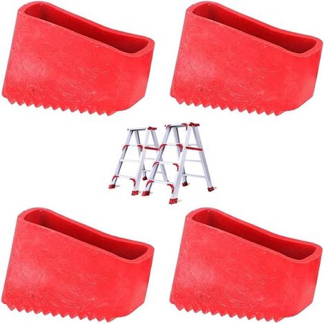 Lot de 4 embouts pour échelle – Caoutchouc antidérapant – Rouges – Protection pour échelles – Sécurité (1/5)