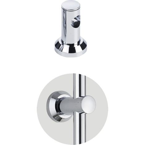 Support mural pour colonne de douche de 22 mm, compatible avec une tige de 21,5 à 22 mm, en ABS chromé avec vis. (1/5)