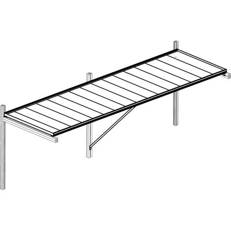 KGT Gewächshaus Zubehör Tischgestell Rhodo III 227x63 cm Aluminium