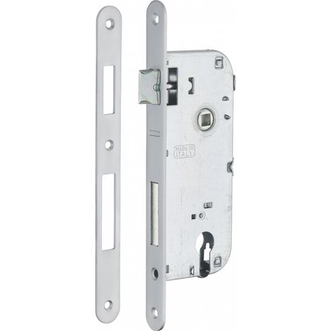 Cassa serratura per cilindro europeo, asse 40 mm, interasse 90 mm, frontale cromato – THIRARD (1/5)