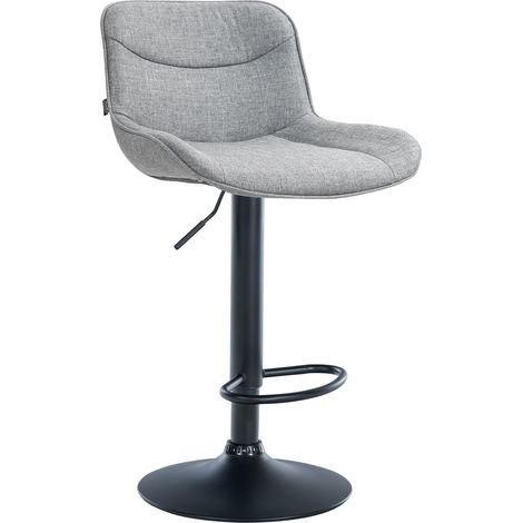 Sgabello da bar x1 girevole forma ergonomica cuciture decorative in tessuto grigio struttura in metallo nero 100005824