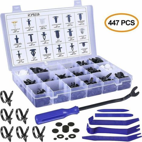 Rivet Clips Plastique Clips de Fixation universels Clips Voiture Universel pour Auto Voitures Panneaux de Portes avec Boîte De (1/5)