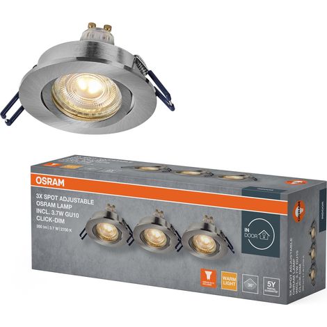 Spot Set Spot LED encastrable DIM Flexible 3,7 W nickel satiné, 2 700 K (1/3)