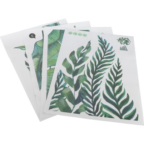 Stickers muraux à motifs de plantes vertes pour chambre d'enfant, salon ou bureau (1/5)