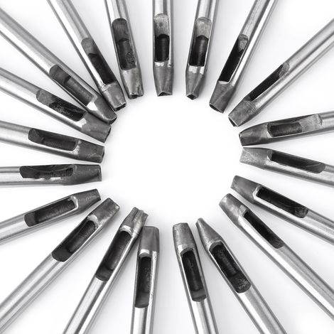 Lot de 20 outils de maroquinerie en acier au carbone de 5 mm pour la décoration de portefeuilles et de ceintures. (1/5)