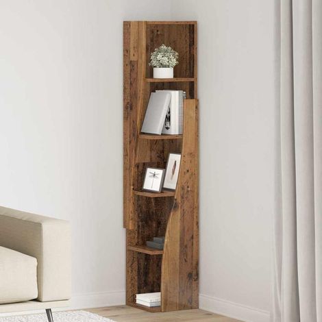 vidaXL Mobile angolare Legno vecchio 27,5x27x140cm Legno