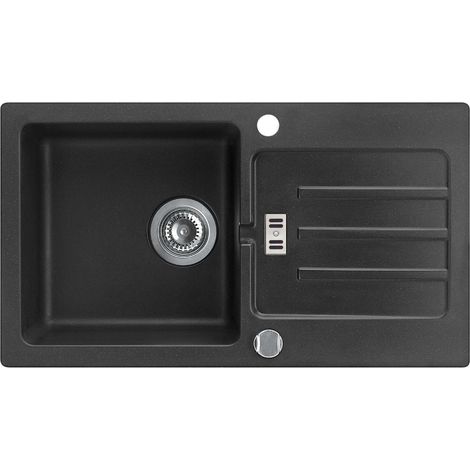 Alveus Victoria - Lavello in granito 77x43 cm, con comando dello scarico, carbon 1133455