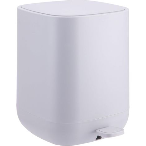 Poubelle, 9 l, fermeture douce, seau intérieur amovible, plastique mat, à pédale, gris foncé (1/5)
