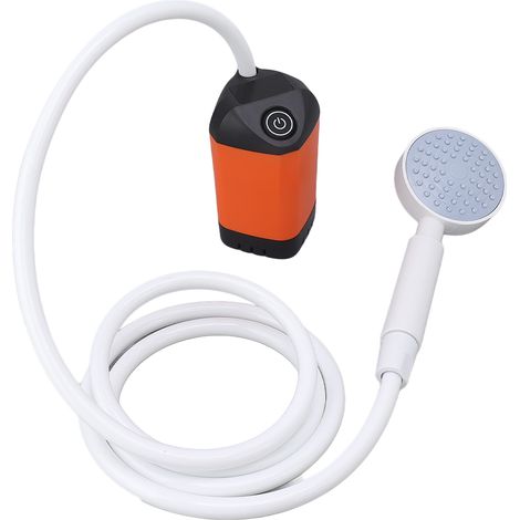 Elektrische Campingdusche für den Außenbereich, 10 W, 4800 mAh, 5 V, 2 A, Hochdruckdusche für den Outdoor-Einsatz, geeignet zum Surfen und Tauchen, Orange (1/5)