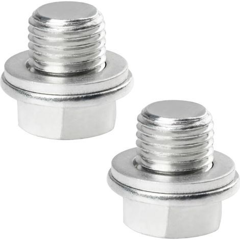 2PCS Bouchon de Vidange D'huile Universel pour Voiture,Bouchons de Vidange D'huile Avec Bague D'étanchéité,Boulon De Vidange Carter D'huile,pour la Plupart des Voitures (M16x1.5) (1/5)