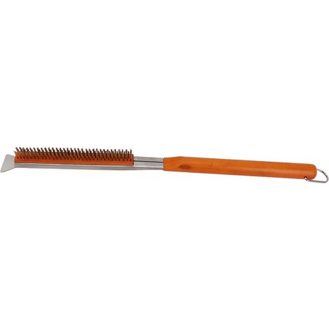 Brosse de nettoyage pour four à pizza de 53 cm (21 pouces) en fil de cuivre avec grattoir et accessoires pour four à pizza (1/5)