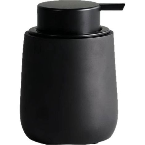 Dispensador de jabón de cerámica, negro mate, 380 ml