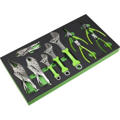 Sealey S01278 Siegen Adjustable Wrench & Pliers Set with Tool Tray 10pc (1/5)