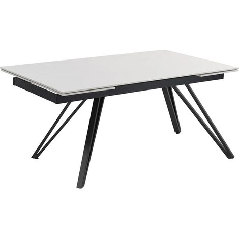 Table extensible 180 à 260 cm céramique blanc pieds en V - OREGON 10 (1/5)