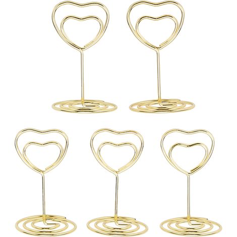 25 porte-cartes en forme de cœur, porte-numéros de table, porte-cartes de localisation, supports pour numéros de table, porte-cartes de table, pinces à photos pour centres de table, mariages, fêtes, a (1/5)