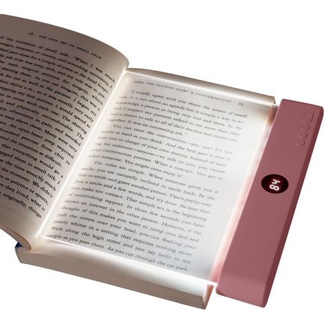 Lampe de lecture plate à LED – Panneau ultra-mince – 3 couleurs de lumière – Minuterie 99 minutes – Protection des yeux – Rose (1/5)