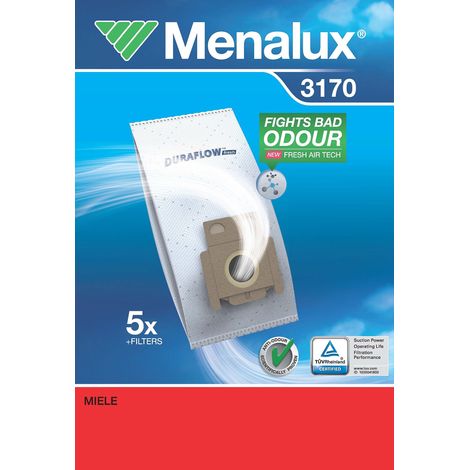 Menalux 3170 5x sacchi aspirapolvere Miele Allergy Brillant Exquisit Medicair