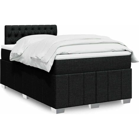 Boxspringbett mit Matratze Schwarz 120x200 cm Stoff
