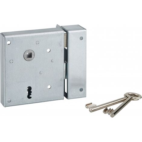 Thirard – Serrure en applique Alsace à clé à fouillot pour porte intérieure – Mécanisme 2 tours – Verrouillage tirant ou poussant – Acier – Dimensions 100x120mm