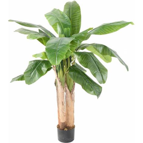 Bananier artificiel en pot 3 Troncs naturel H 132 cm Vert D 70 cm - dimhaut: H 132 cm - couleur: Vert