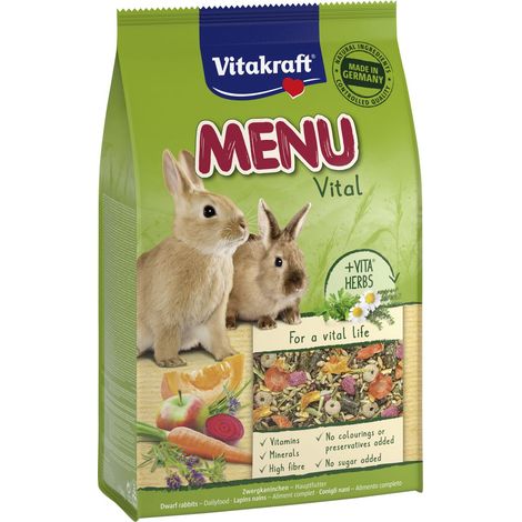 Vitakraft Premium Menü Vital für Zwergkaninchen - 3kg (1/4)