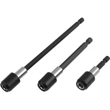3 PCS Rallonge Visseuse, Tige d'Extension Magnétique pour Perceuse et Tournevis, Perceuse Électrique Tournevis Embout, Embouts Hexagonaux de 1/4 Pouces, Barres de Dégagement Rapide, 60/100/150mm (1/5)