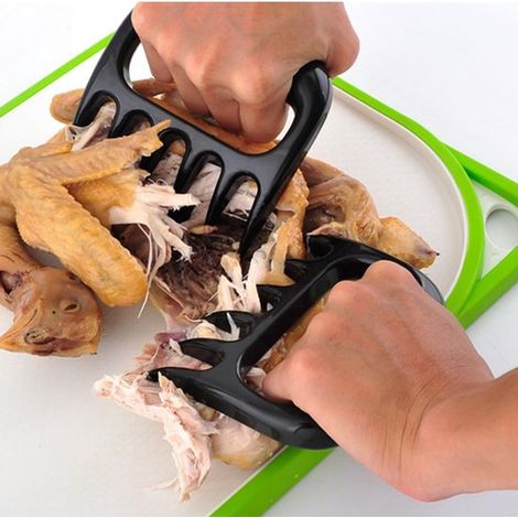 Garras para carne - Desmenuzadoras de carne - Accesorios para barbacoa - Regalos para hombres - Regalos de San Valentín - 2 piezas (Negro)