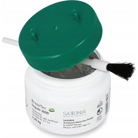 Kupferpaste zum Weichlöten, 250 g, mit Pinsel
