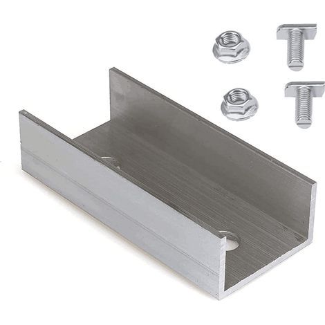 Connecteur profilé en C pour panneau solaire, 4 pcs, en Aluminium, 120 x 45 x 32 mm, Connecteur de rail pour rails PV 40 x 40 mm, Connecteur de profilé d'installation PV Elément de rail (1/5)