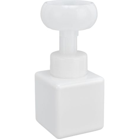 Flacon mousseur carré en plastique PETG blanc de 250 ml, en forme de fleur, pour emballage cosmétique. (1/5)