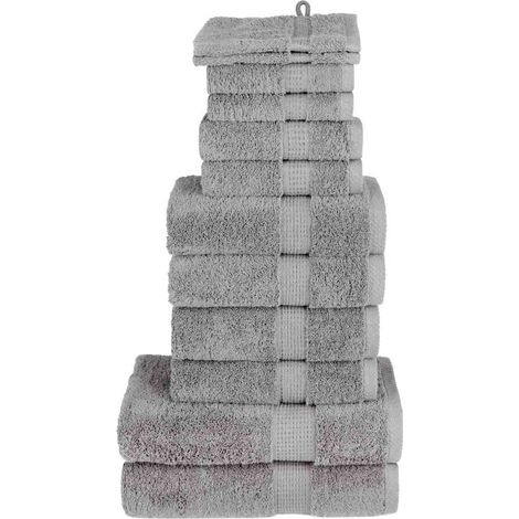 Ensemble de 12 serviettes haut de gamme SOLUND grises 600 g/m² (1/5)