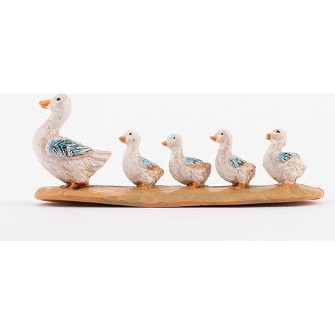 FAMIGLIA DI ANATRE 12CM IN RESINA PER PRESEPE