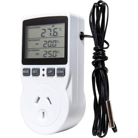 Contrôleur de température 16 A 230 V, grand écran LCD, thermostat numérique, prise pour tapis chauffant - couleur : prise australienne (1/4)