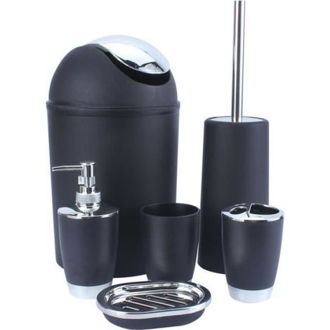 Ensemble pour la salle de bains - - 6 pièces - Résine écologique - Durable - Pratique (1/4)
