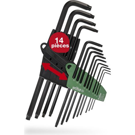 Wiha Jeu de clés mâles en étui ProStar (24312), lot de 13  Jeu de clés Torx angulaires  Clés Torx T5+T6+T7+T8+T9+T10+T15+T20+T25+T27+T30+T40+T50 (1/4)
