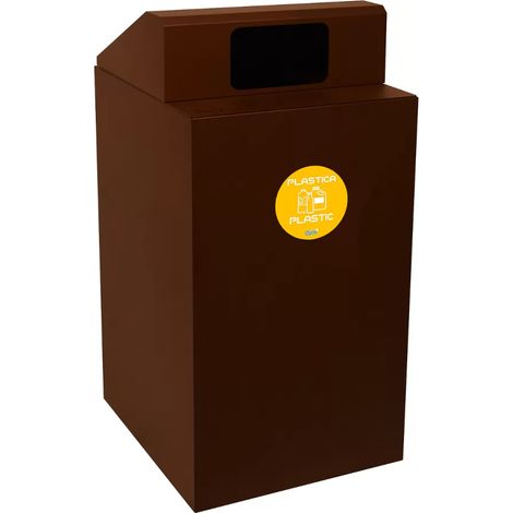 Pattumiera 100 litri acciaio corten con copertura (1/5)