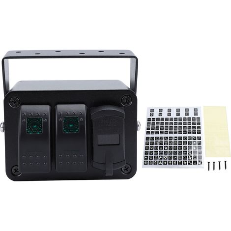 Scatola di derivazione in alluminio impermeabile a 2 vie con voltmetro USB PD QC3.0 12-24V per auto, camion e barche. (1/5)
