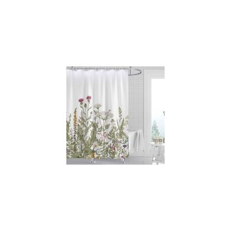 Rideau de douche floral nuage de roche 120x180cm, ensemble de rideaux de salle de bain en tissu fleurs aquarelle avec crochets motif feuilles botaniques décoratives lavable en machine