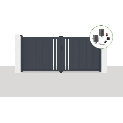 Pack portail battant électrique 350x160cm GIONA + Motorisation BUNKER B500 (1/5)