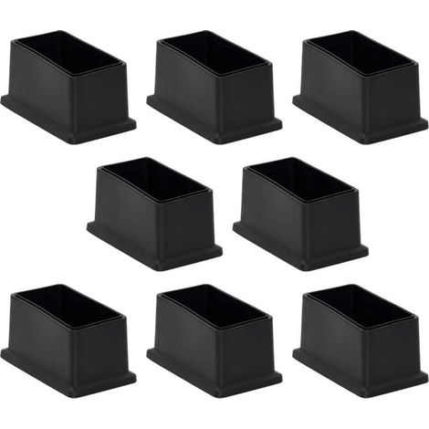 Lot de 8 embouts rectangulaires pour pieds de chaise en PVC non marquants - Protection du sol 25 x 50 mm (1" X 2")