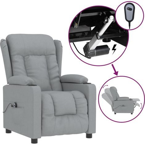 Maison Exclusive - Poltrona Elettrica Reclinabile Grigio Chiaro in Tessuto