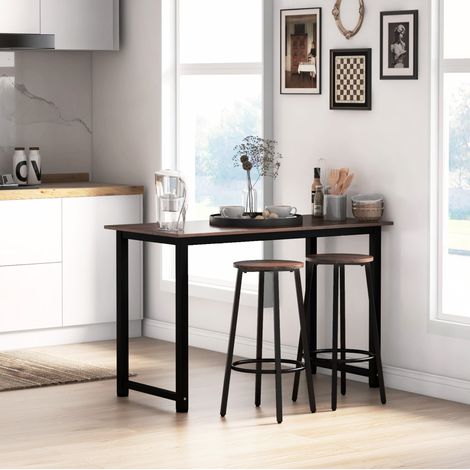 Set di 2 sgabelli da bar stile industriale con poggiapiedi, 42 x 42 x 65 cm, marrone HAVRYA (1/5)