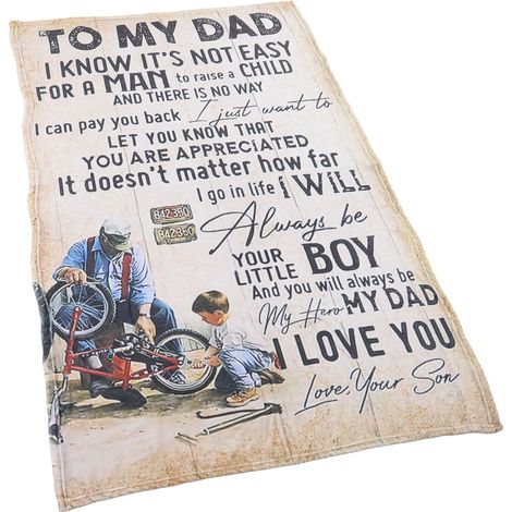 Personalisierte Vatertags-Geschenkdecke mit Umschlag und Briefen, 150 x 100 cm / 59,1 x 39,4 Zoll (1/5)