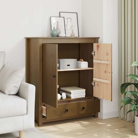 vidaXL Buffet Marron miel 83x41,5x100 cm Bois massif de pin (1/5)