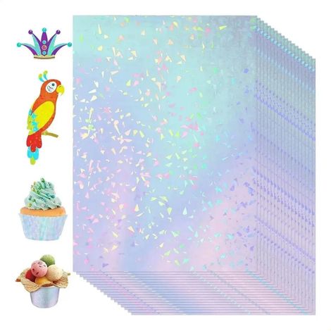 Regenbogen-Kristall-Vinyl-Klebefolien, A4-Format, 30 Stück, laserbrillante Farben (1/5)