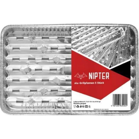 Plaque cuisson barbecue - Nipter - Rectangle - Aluminium - Lot de 25 - 34,1 x 22,9 cm (1/3)